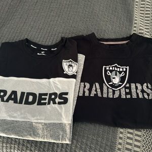 ☀️2/$15☀️Lot of 2 Raiders men’s shirts. 2xl  NWT 3XL long sleeve runs small.
